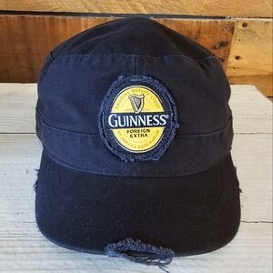 NWOT Guinness Foreign Extra distressed black military style adjustable hat